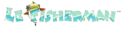 Le Fisherman slot logo przedstawiające szopa Smokeya ze sprzętem wędkarskim